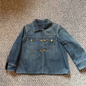 Gucci Women’s Blue Denim Jacket with Gold Buttons